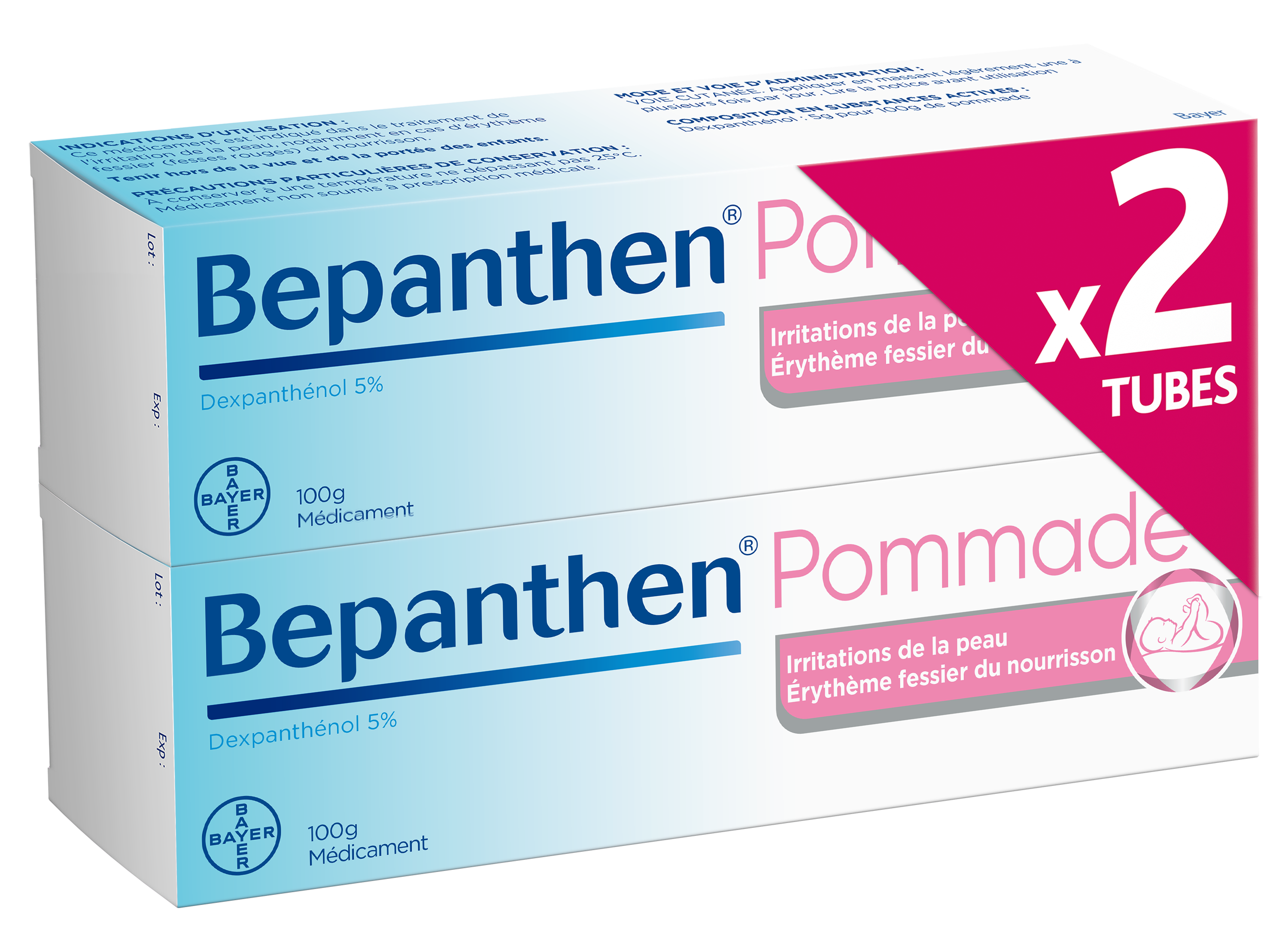 image (PTA) Bepanthen® Pommade Dexpanthénol 5% 2 tubes de 100 g – BAYER